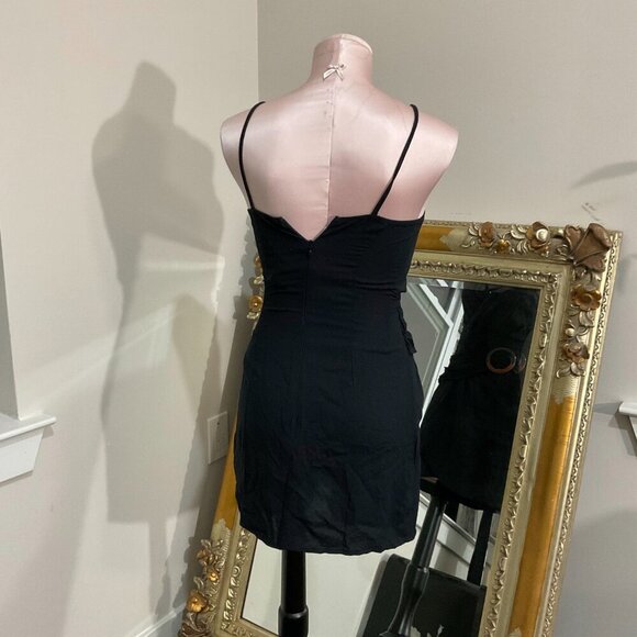 Finders Keepers Wrap Cover-Up Dress Sleeveless Back Zip Size XS Black - Picture 3 of 3